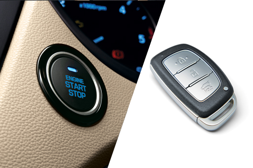 Smart key and engine start and stop button