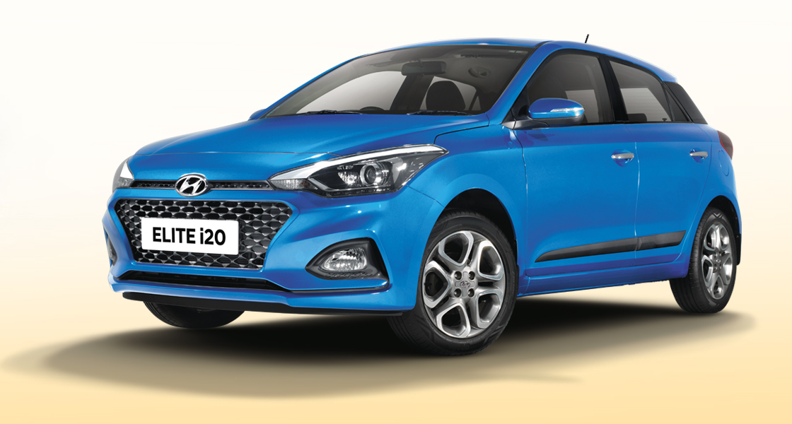 Left side front view of red Elite i20