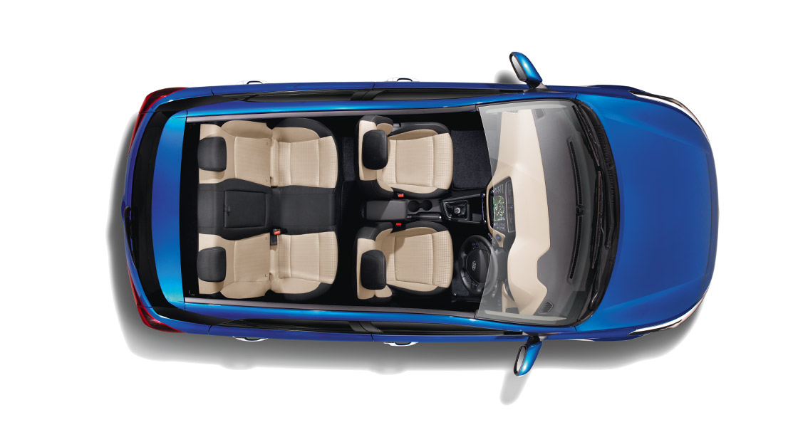 Top view of interior