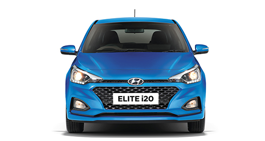 Right side view of red Elite i20