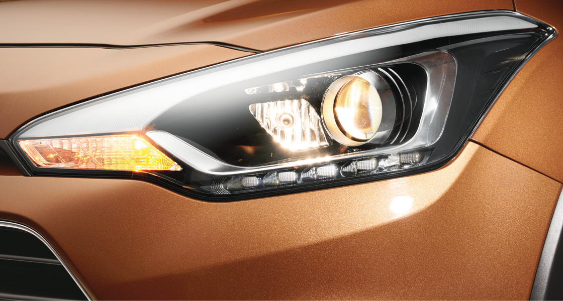 Headlamp light on
