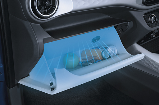 Objects stored in the glove box