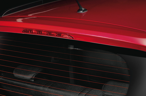 Closer view of waistline molding