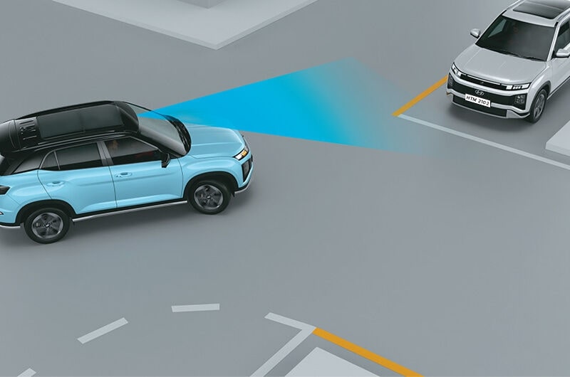Rear parking assist system screen on center fascia
