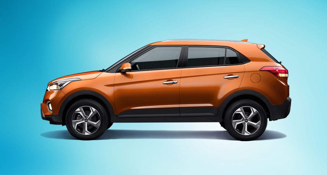 Side view of silver Creta