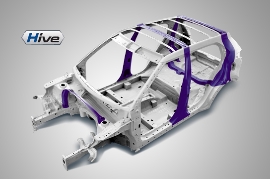 Side view of white Creta made of ultra high strength steel