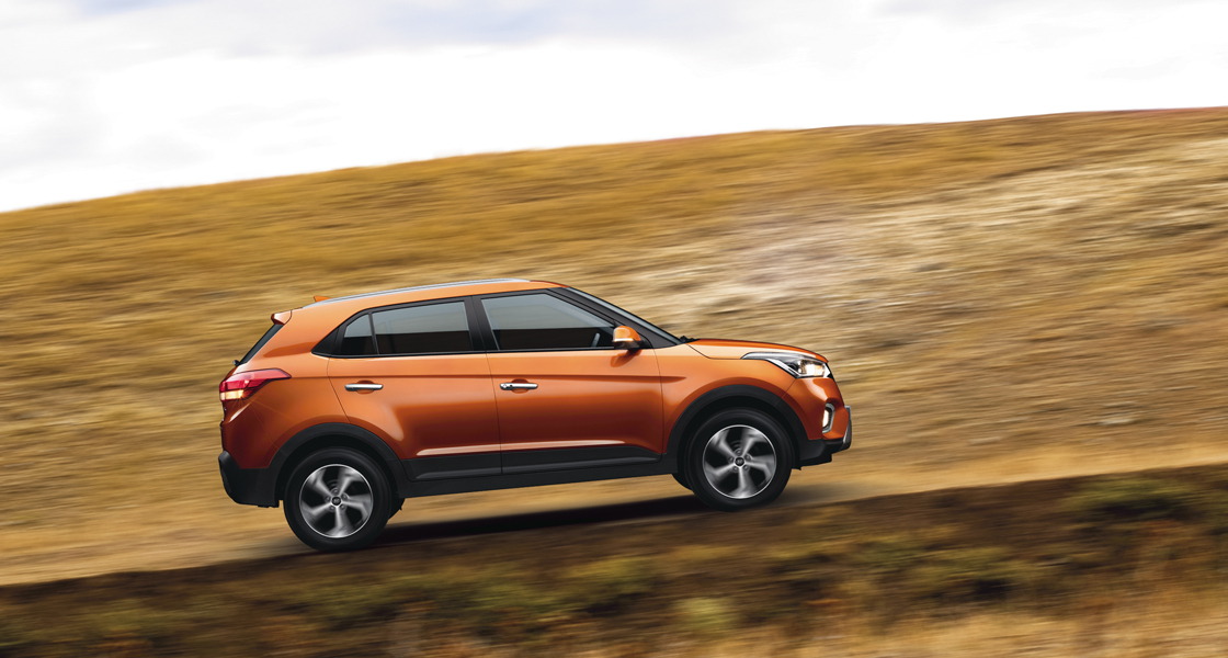 Four wheels on silver Creta showing how vehicle stability management works